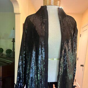 Future Collective Kahlana Barfield Black Sequin Jacket Shirt